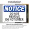 Signmission Do Not Remove Do Not Enter OSHA Notice Sign, Vinyl Decal, 10in W x 7in L, 2PK OS-2PACK-NS-D-710-L-11349 - alternate 5
